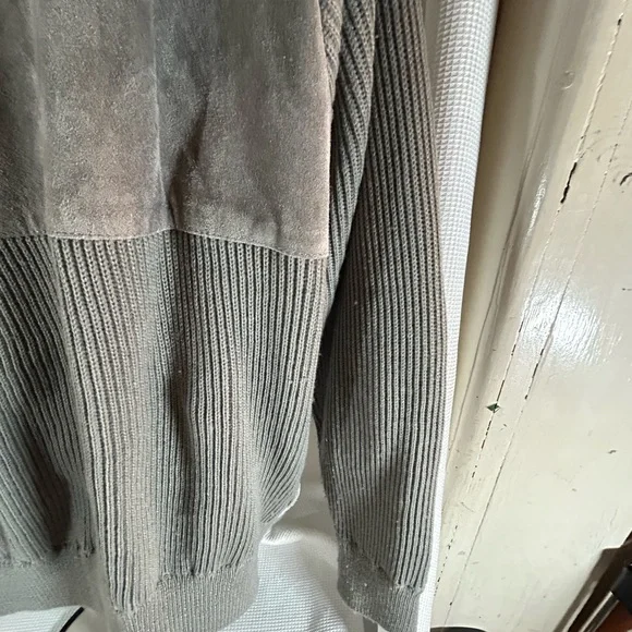 Sierra Ridge genuine leather suede gray sweater men’s - Picture 6 of 10